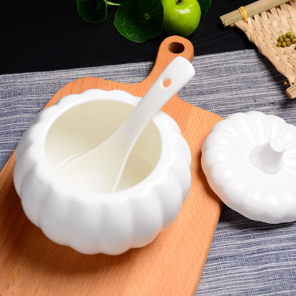 

1Set Pumpkin Stew Bowl Ceramic Steamed Food Container with Lid Porcelain Soup Bowl Creative Kitchen Gadget