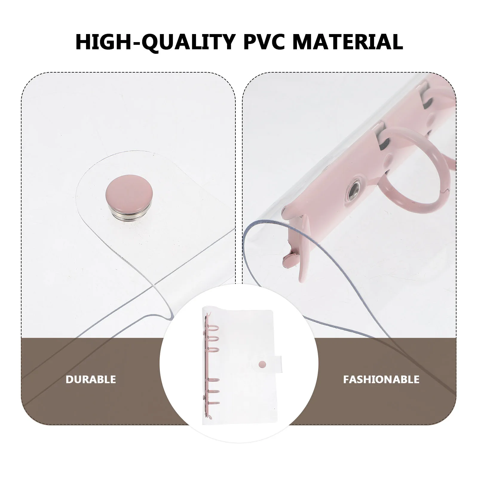 

Transparent Pvc Cover Notebook Loose Leaf Scrapbook Notepad For Students Office Binder Ring Stationery Organizer Planner Diary