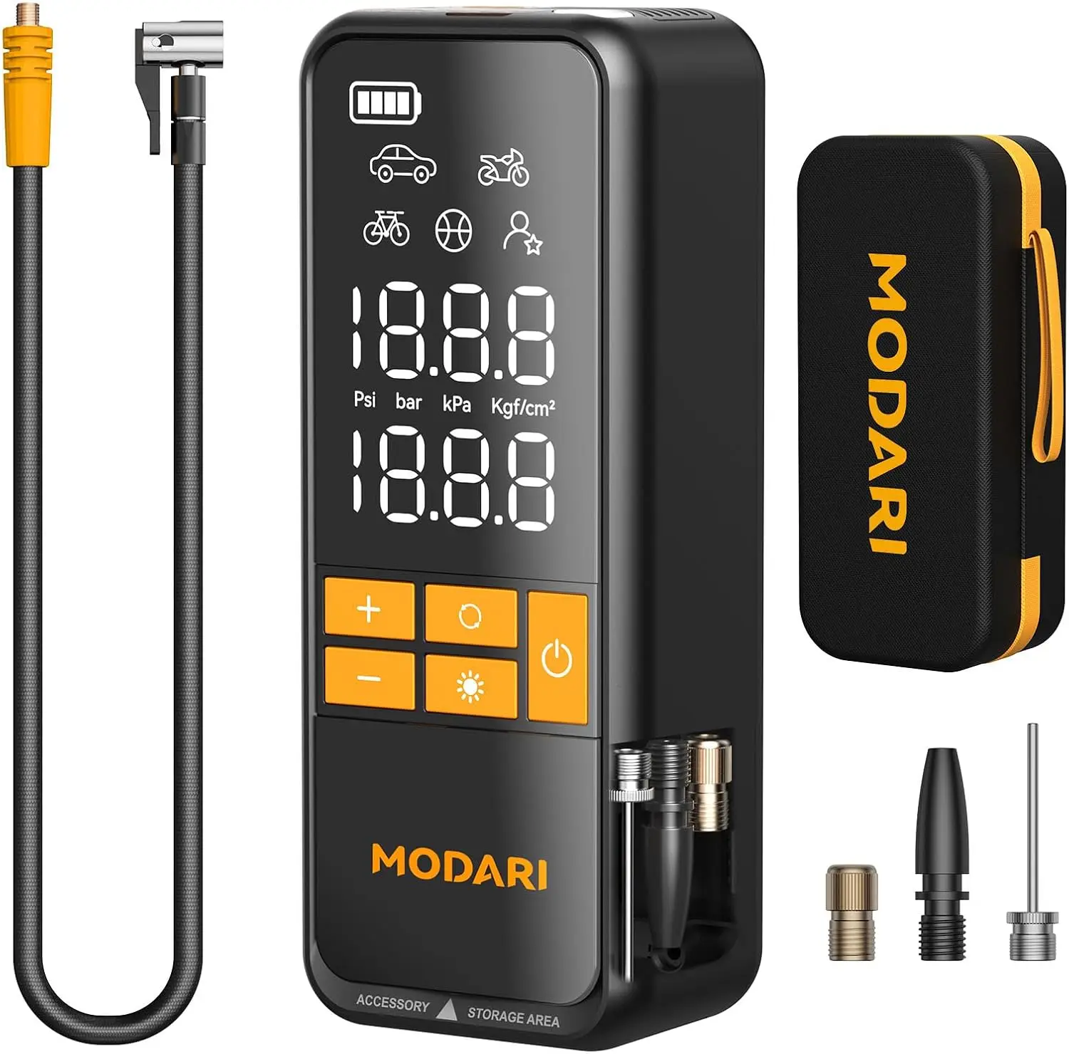 

Портативный компрессор для подкачки шин - 160 PSI, с автоматическим отключением, беспроводной, для автомобиля, велосипеда, пикапа