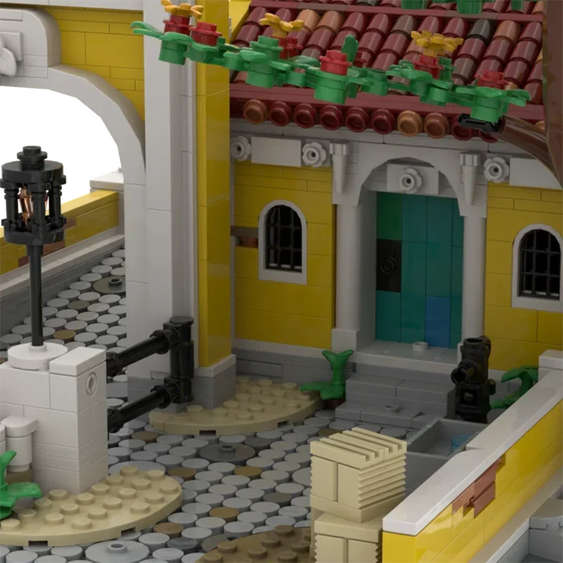 โจรสลัดรุ่น Moc Building Blocks The Stables บน Pirates Century การวิเคราะห์อิฐ DIY ประกอบของเล่นก่อสร้างวันหยุดของขวัญ