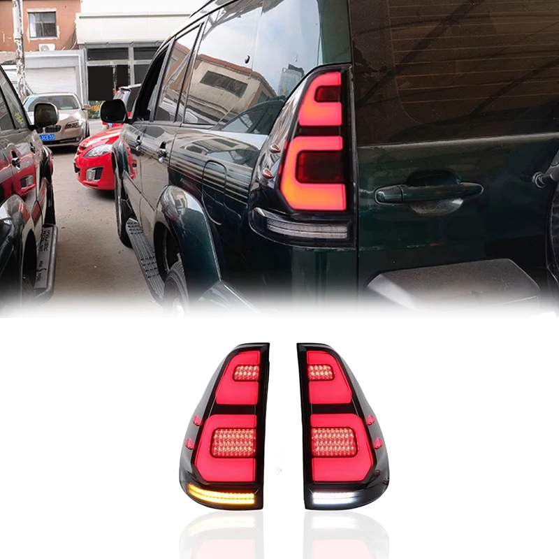 Back Lights With LED Tail Lights Brake Light Turn Signal for Toyota Prado 2003 - 2009 Taillight