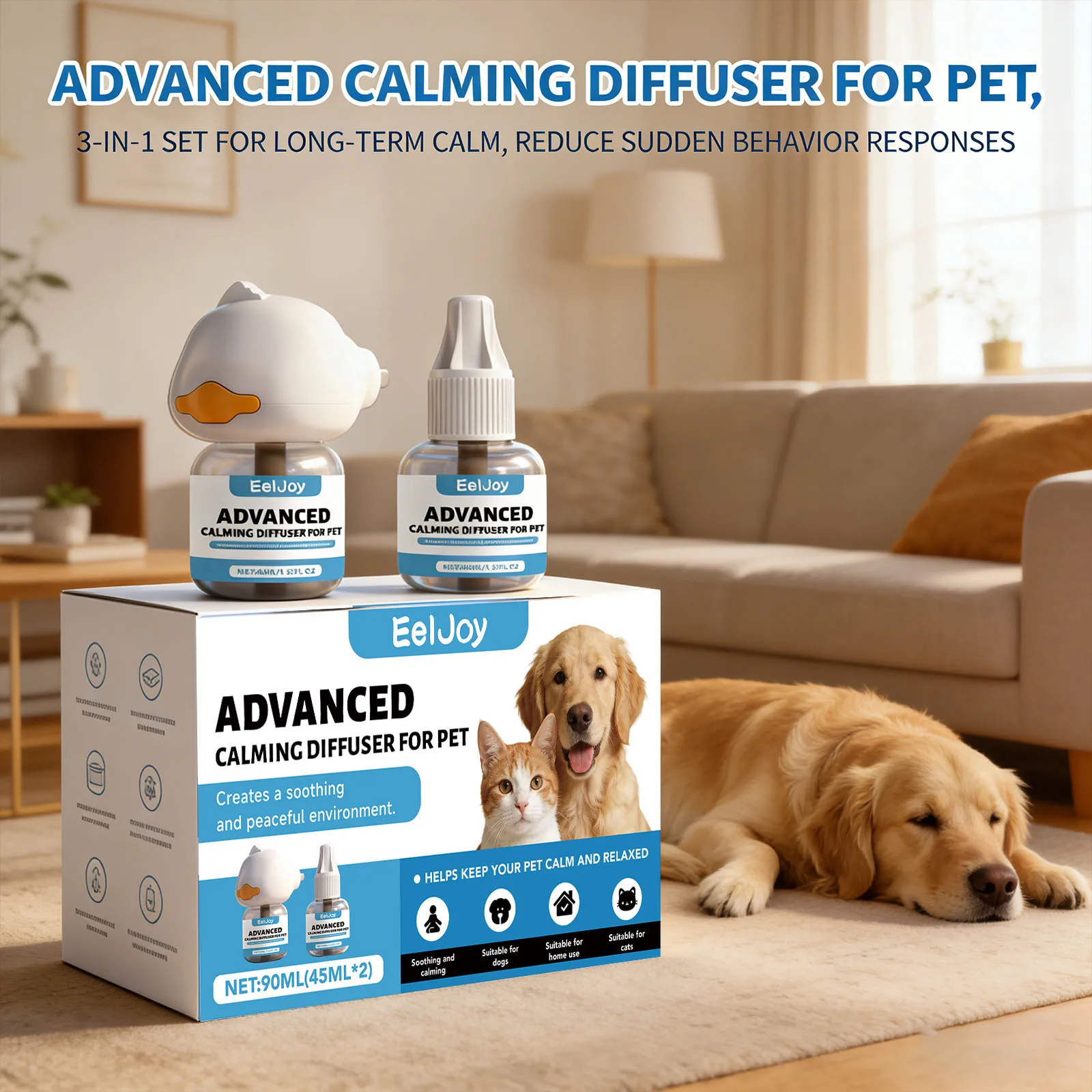 

Dog Calming Diffuser Kit Relaxing Anti Anxiety Relief New Environment Stress Preventing Urinary Incontinence Pet Soothing Liquid