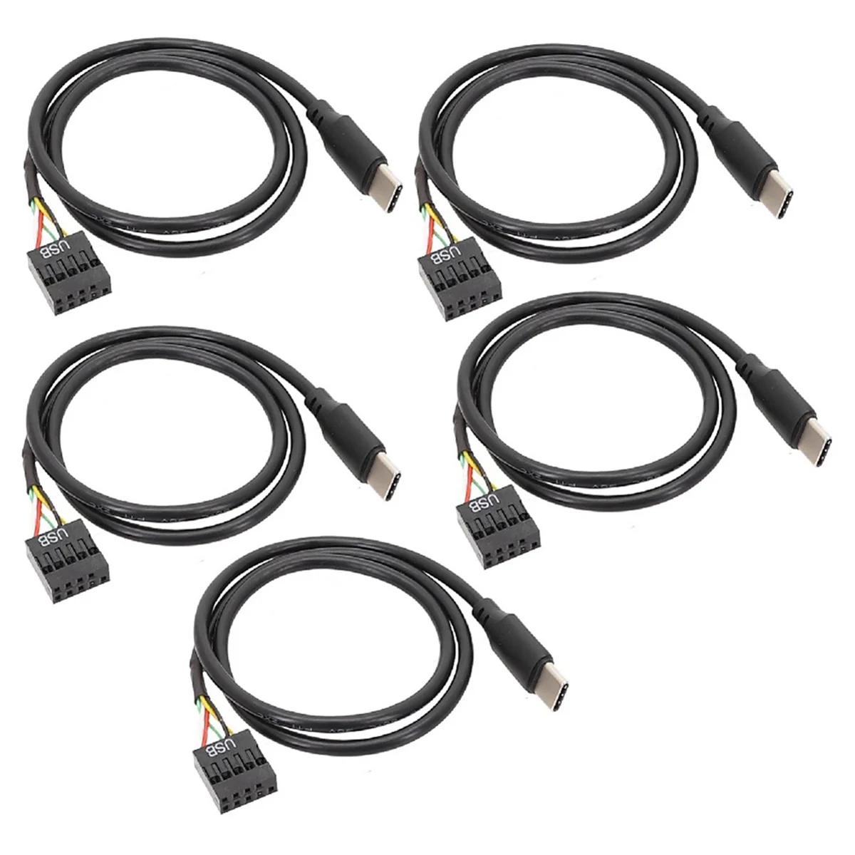 5Pcs USB 9Pin to USB Type C Cable for Computer Motherboard to USBC Secondary Screen PC LCD Screen 9Pin USB Cable