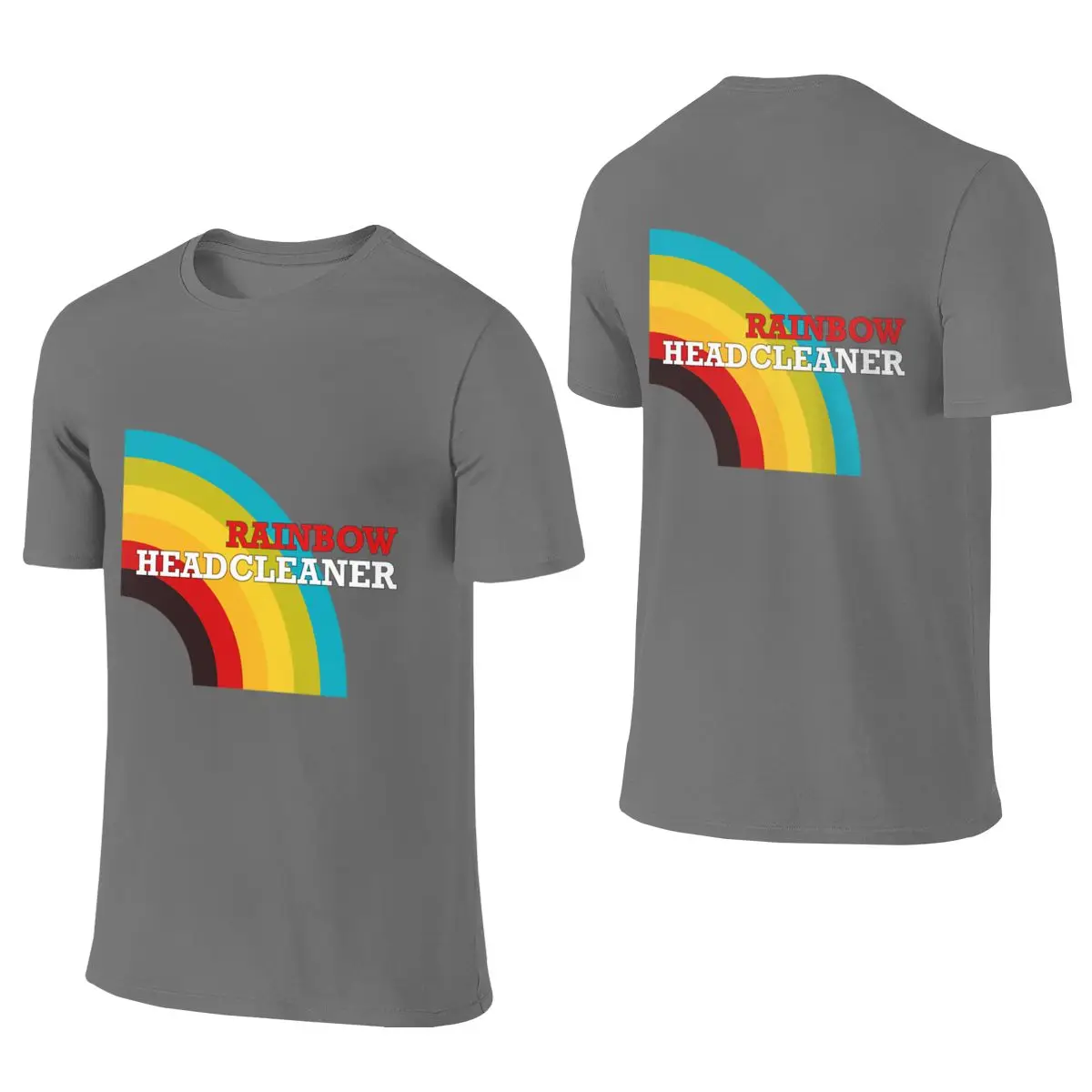 Rainbow Headcleaner Sports Reversible T-shirt Solid Color Minimalism Anti-Static Cotton Tee