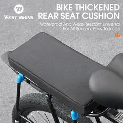 WEST BIKING Bicycle Soft Rear Rack Seat Cushion For Children Detachable Washable Cycling Comfortable Back Seat Mat MTB Parts