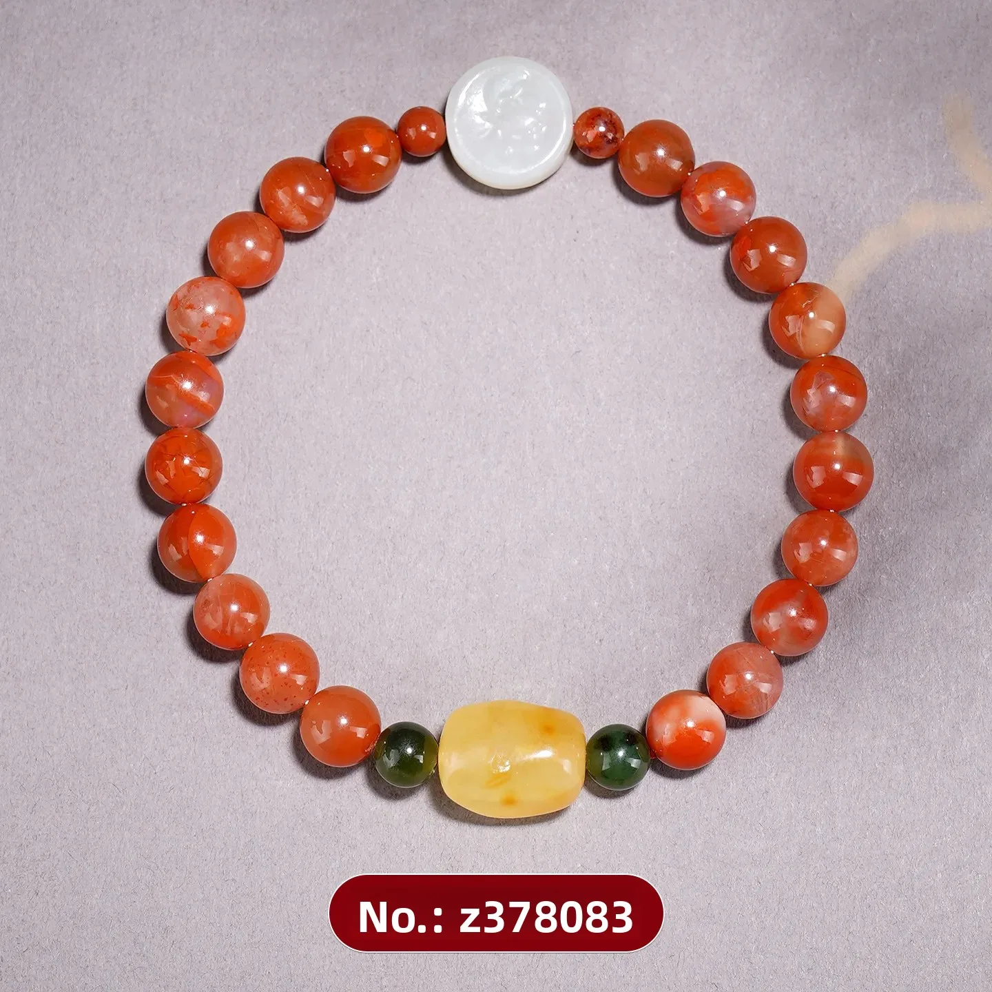 Natural South Red Agate Hetian Jade Beeswax Bracelet Chinese Tide WenPlay Original Small Women's Beaded Hand String Luxury Gifts
