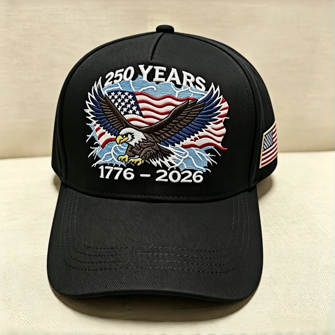 1776‑2026 250 Years Anniversary Baseball Cap,3D Embroidery Bald Eagle US Flag Patch Adjustable Patriotic Snapback Hat For Men Wo