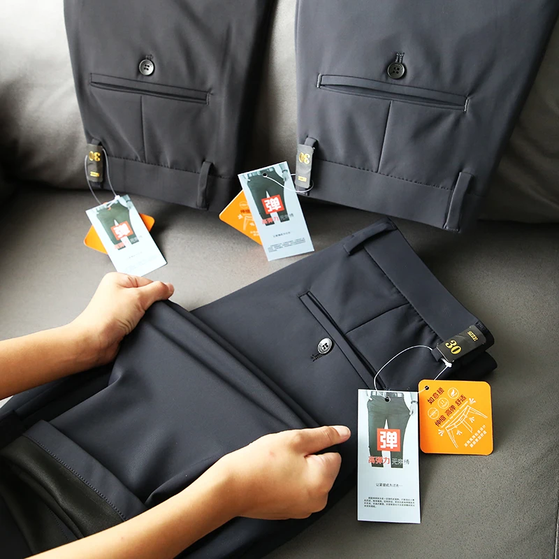 

Улучшенная версия! Шелк с аммиачной обработкой, высокоэластичный, смешанный! 3D-кроение! Осенне-зимние мужские повседневные брюки прямого кроя для деловых поездок и работы...