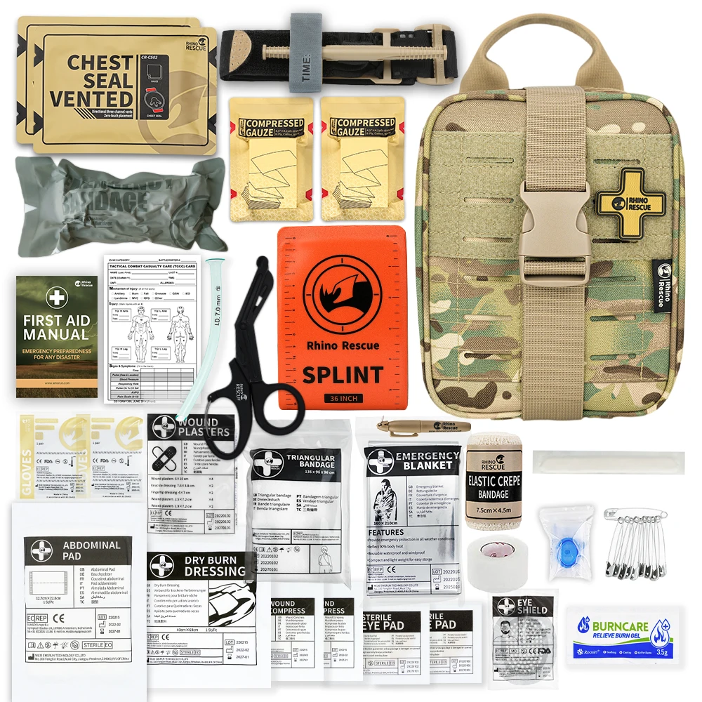 Imagem -02 - Rhino Rescue-se Ifak Trauma First Aid Kittactical Medical Pouch para Carro Casa Viagem Caminhadas Camping Survival Gear Emergência