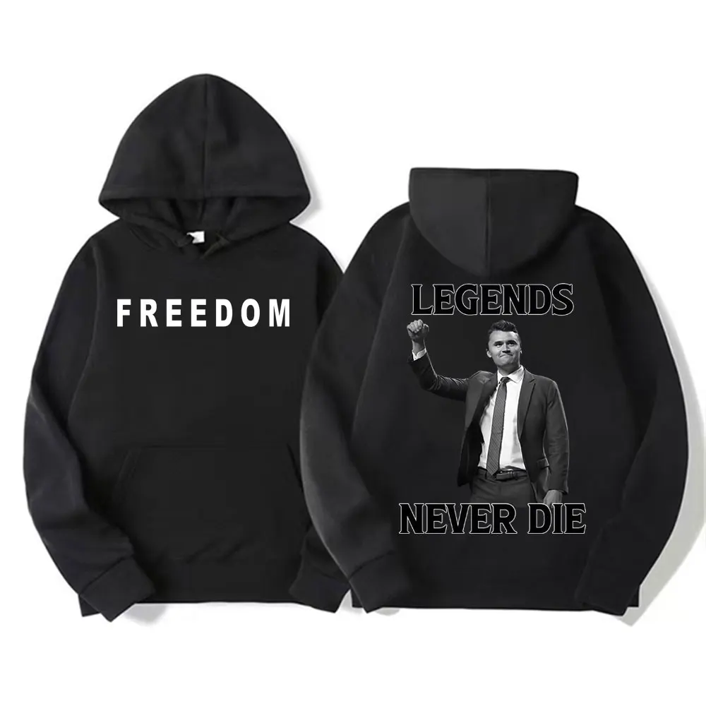 

Legends Never Die Charlie Kirk Fall/Winter 2025 Printed Hoodie Men's Fashion Trend Streetwear Sweater Loose