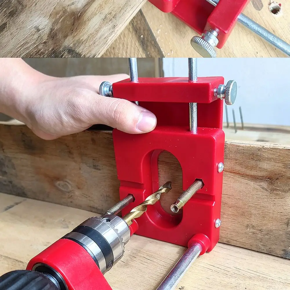 Woodworking Drill Locator Adjustable Precision Jig For DZT Portable Carpentry Drilling Guide Tool Furniture Assembly