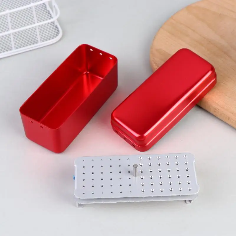 * New Sale 72 Hole Aluminium Autoclave Sterilizer Dental Bur Sterilizer Box For Case Burs Dental Fi