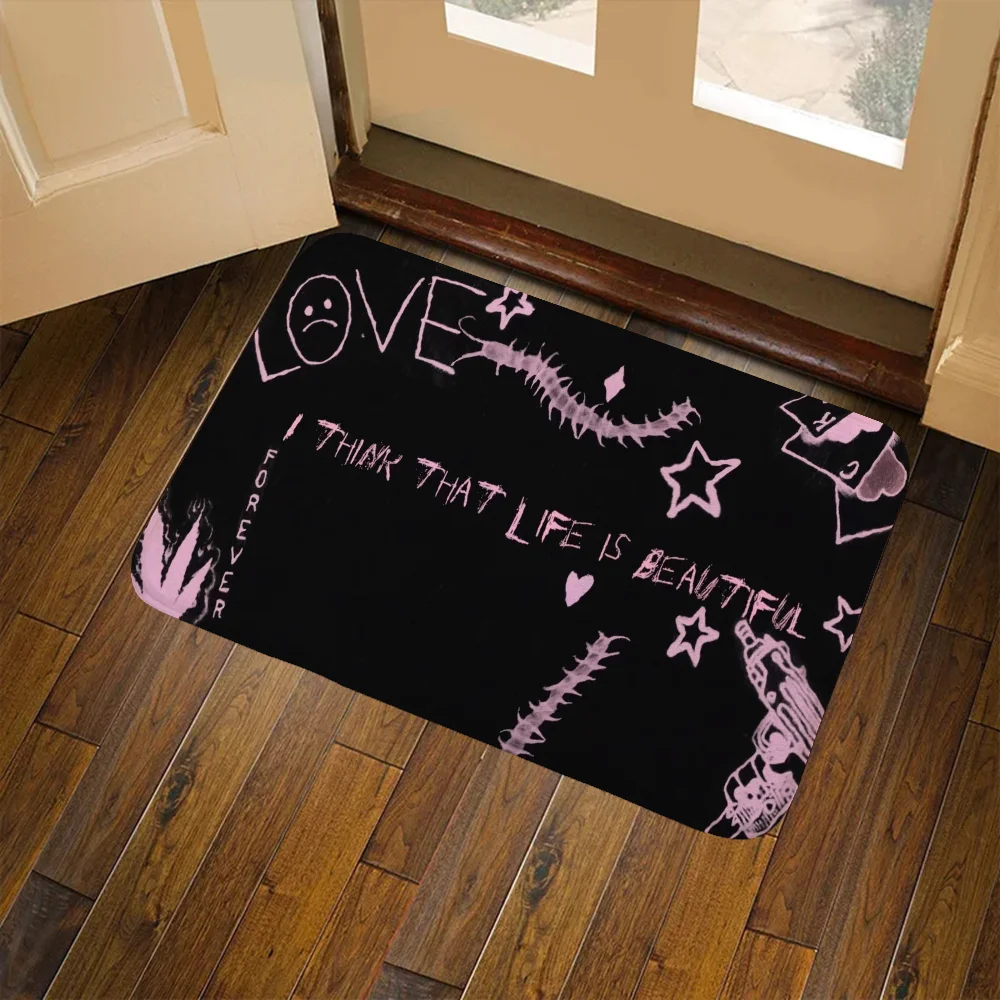 

Punk Style Foot Mat Doormat Entrance Door Floor Mats Washable Non-slip Kitchen Rug Rugs Bedrooom Carpet Balcony Bath Room House