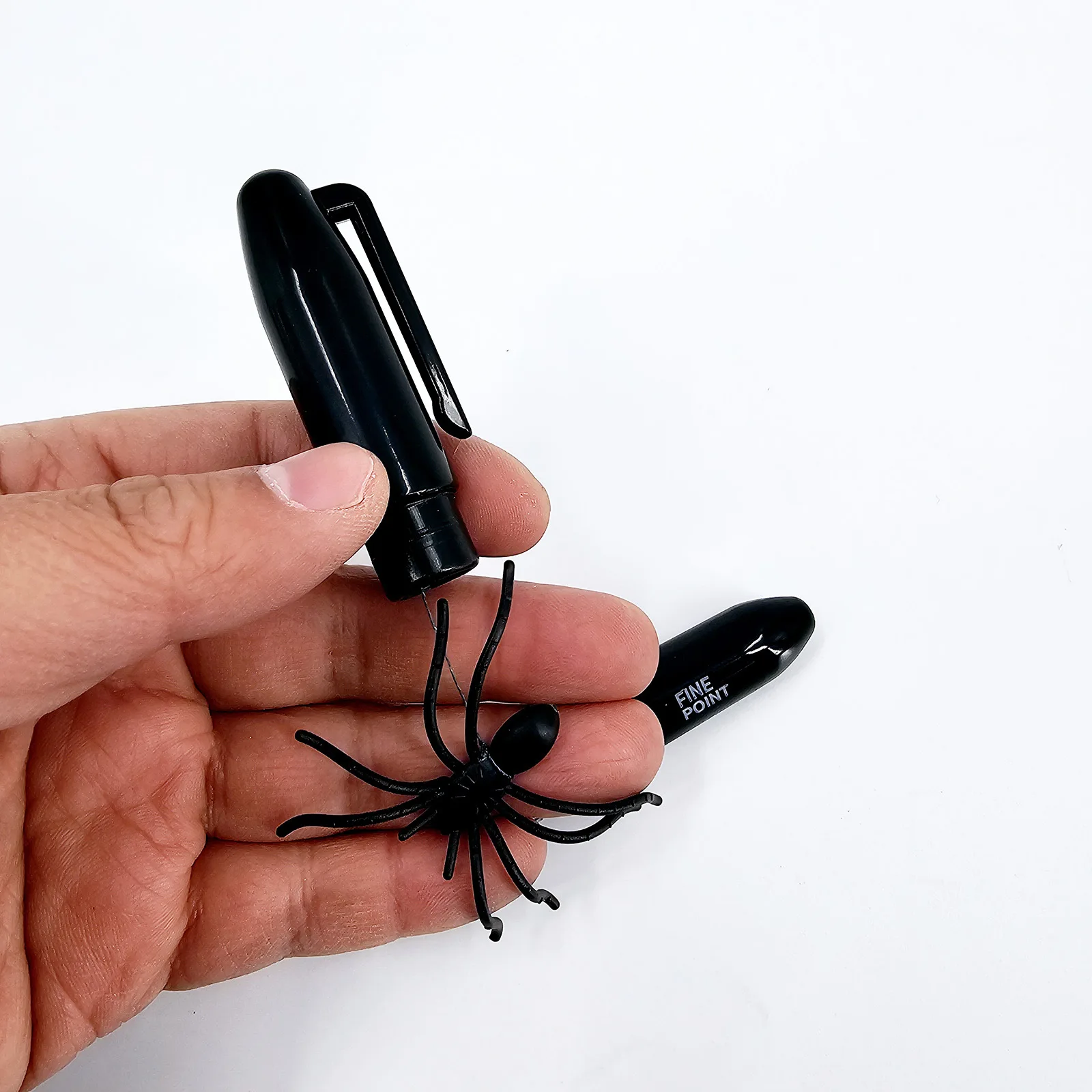 Simulation Spider Pen Magic Props Funny Scary Spider Pen Spoof Magic Props Children Halloween Party Practical Jokes Toys