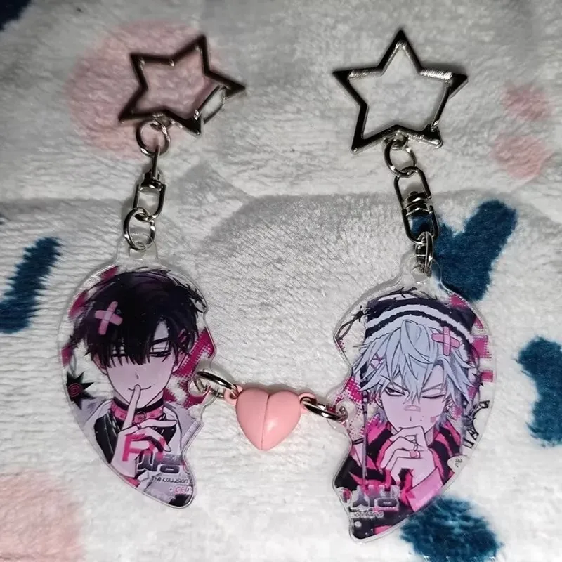 ZSQHET Anime Couple Keychain Alienstage Sua Mizi Lvan Till Luka Hyuna Magnetic Acrylic Pendant Backpack Lovers Pendant Gift image 5