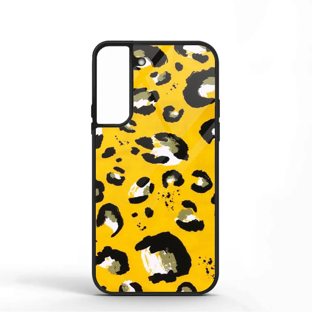 Leopard Print Pattern Phone Case For Samsung S10 S20 S21 S22 S24 S30 Plus ULTRA Mirror Acrylic Cover