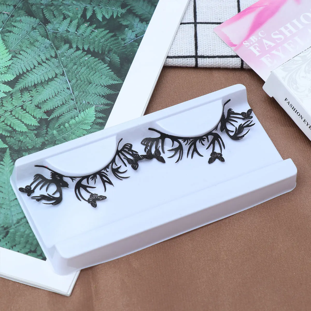 5 pares de pestañas postizas de corte de papel, estilo festivo de Navidad, ropa de fiesta para mujer, accesorio ligero y cómodo para ojos