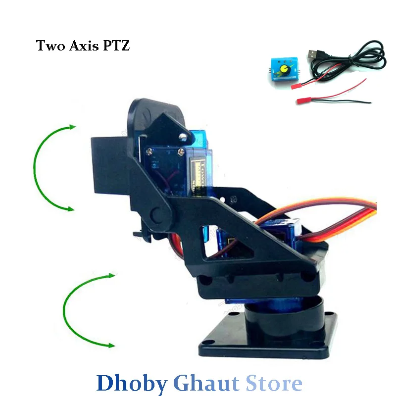 Pan Tilt Two Axis PTZ Ultrasonic Aerial Model FPV Camera Support Accessories Servo Stand Dual 2-Axis Mini Plastic FPV Camera PTZ