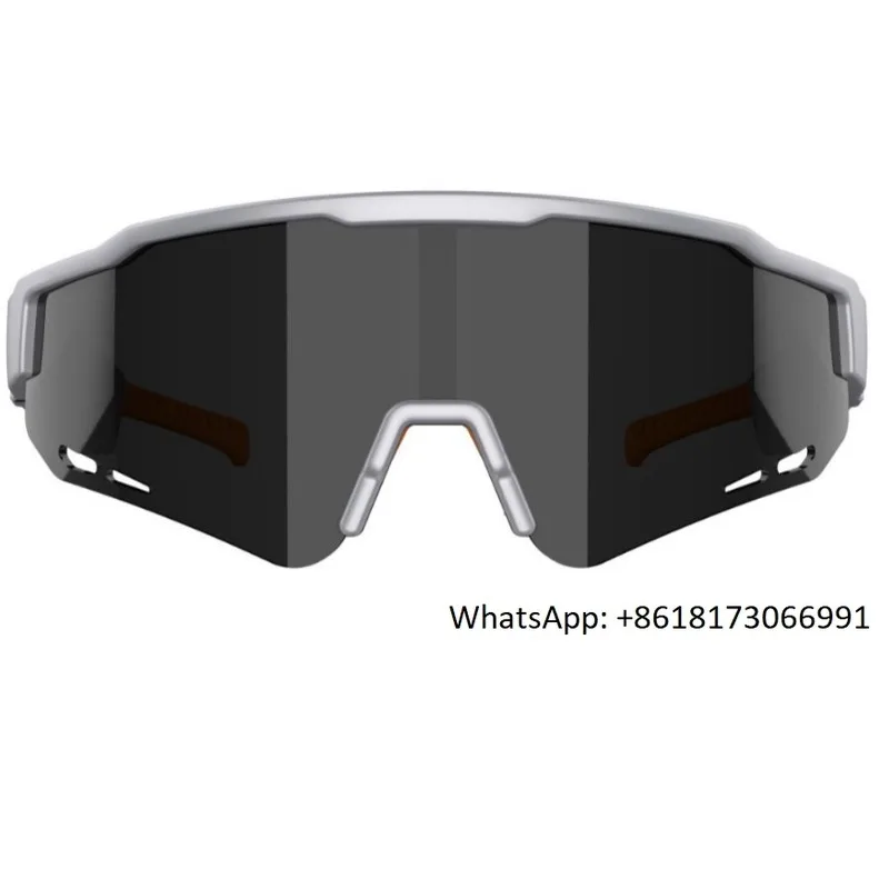 Non in ear intelligent cycling audio glasses with dual label noise reduction for one click voice call UV400 sunglasses