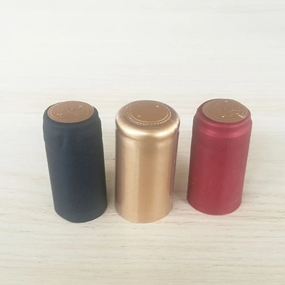 

100Pcs Heat Shrinkable Plastic Capsules for Wine Bottle Seal Red Shrink Cover Premium Durability Tear- Home Brewery
