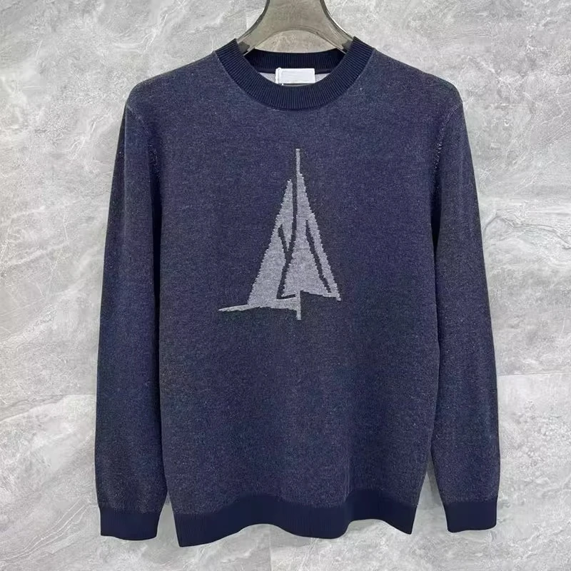 

BC Italian Men's Autumn and Winter New Fashion Crew Neck Knitted Sweater Men's Business Casual Solid Color Long Sleeve Sweater