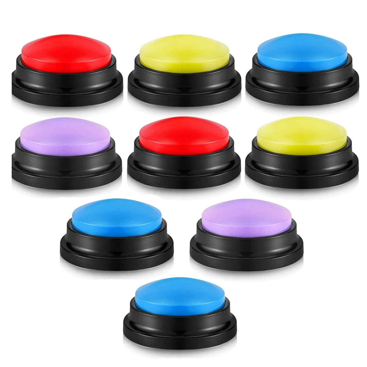 8 PCS Answer Buzzers Button Answer Buzzer Game Show Buzzer Recordable Button Classroom Buzzers for Christmas Team Party