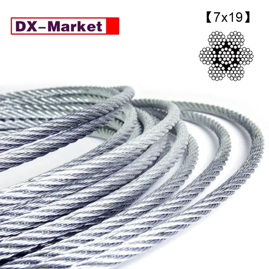 【7x19】3mm Wire Rope 20 Meters 304/316 Stainless Steel ,J001