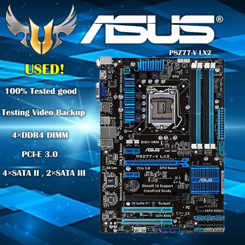 Asus P8Z77-V LX2 Desktop Motherboard Z77 Socket LGA 1155 i3 i5 i7