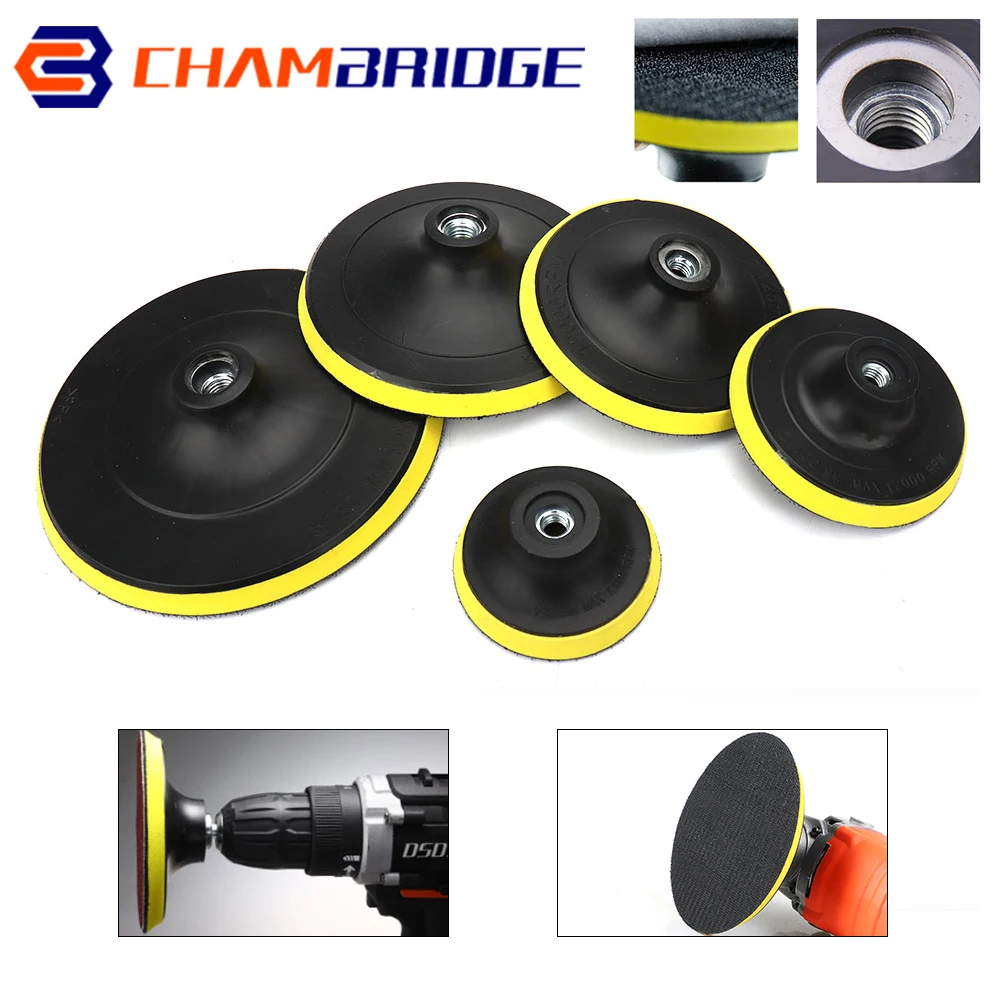 Chà Nhám Đĩa Lưng Miếng Lót 3/4/5/6/7 Inch Móc Vòng Máy Xay Đánh Bóng Buffing Pad Tự keo Đánh Bóng Cho Máy Xay Xe Máy Đánh Bóng