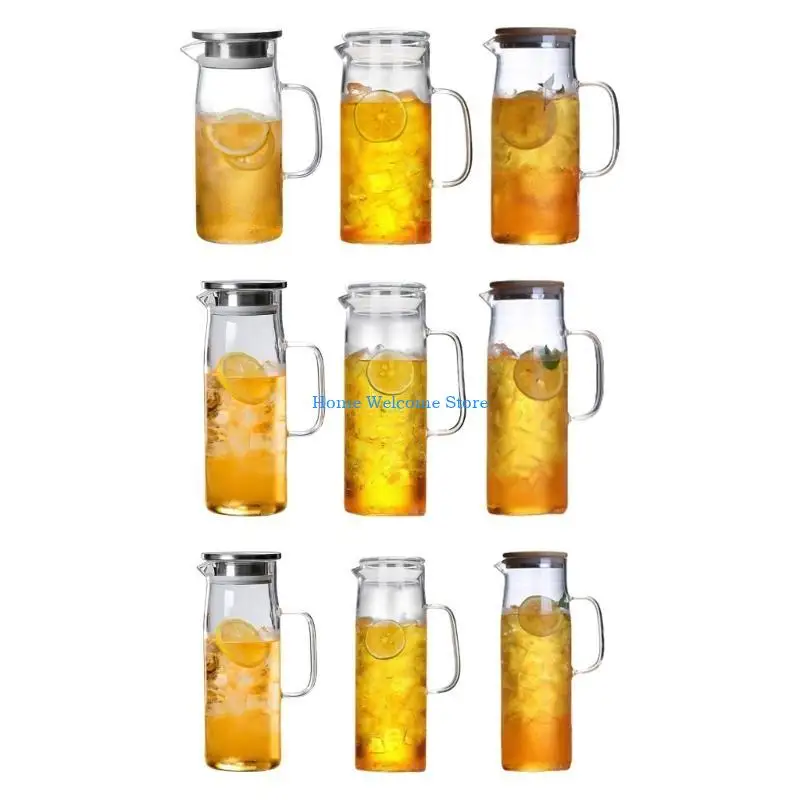 

F68E Practical Glass Carafe with Lid Glass Jugs for Everyday Use and Special Event