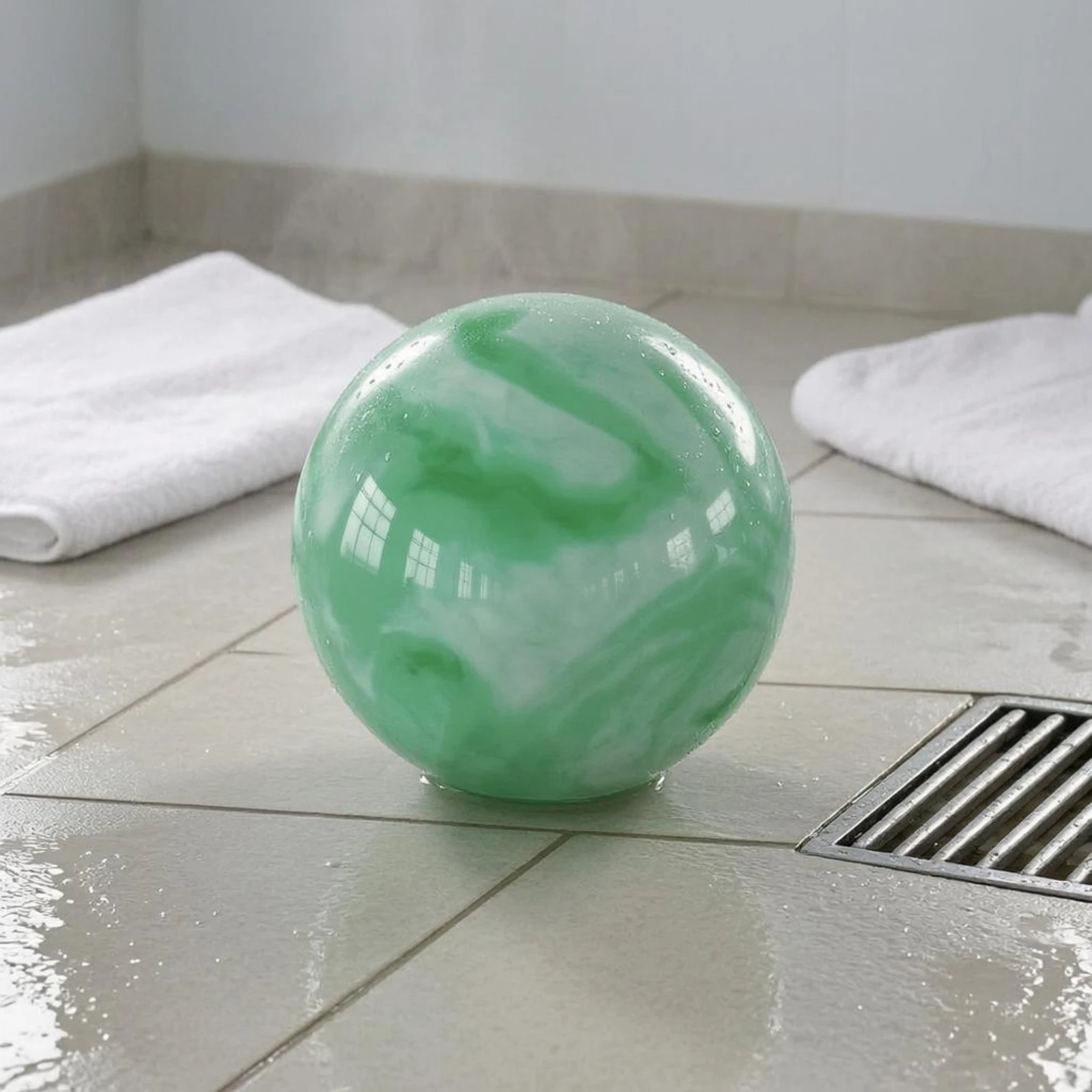 Inflatable Beach Ball Marbled Pattern Plastic Beach Ball Outdoor Toy Easy to Inflate Long-Lasting PVC for Pool