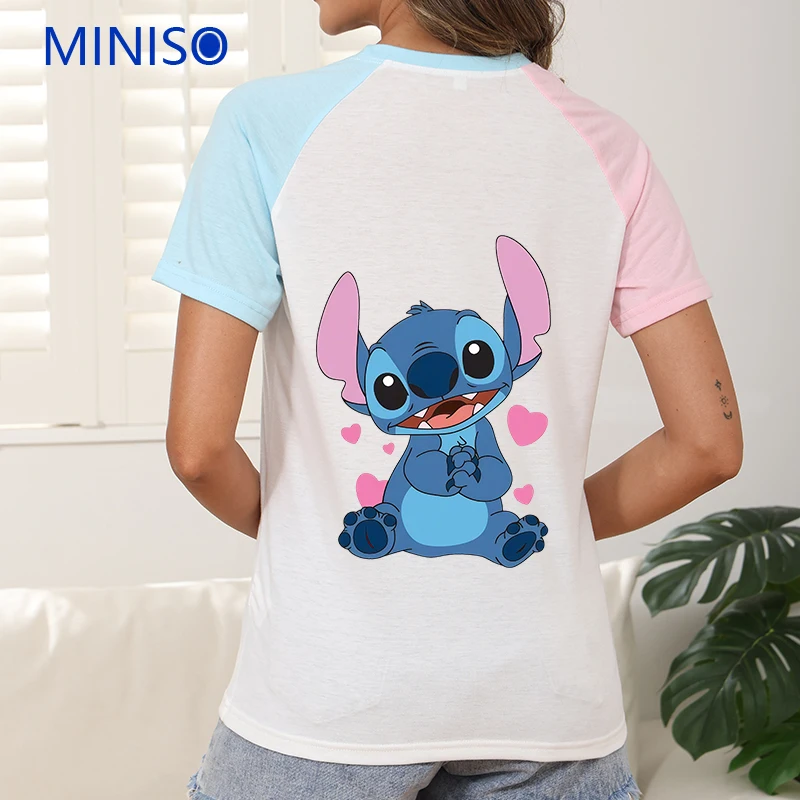 

Disney Clothes Cartoon Printing Women's Short Sleeve Kint T-Shirt Comfortable Casual Ladies Y2k Shirt Top O-Neck Woman Clothing