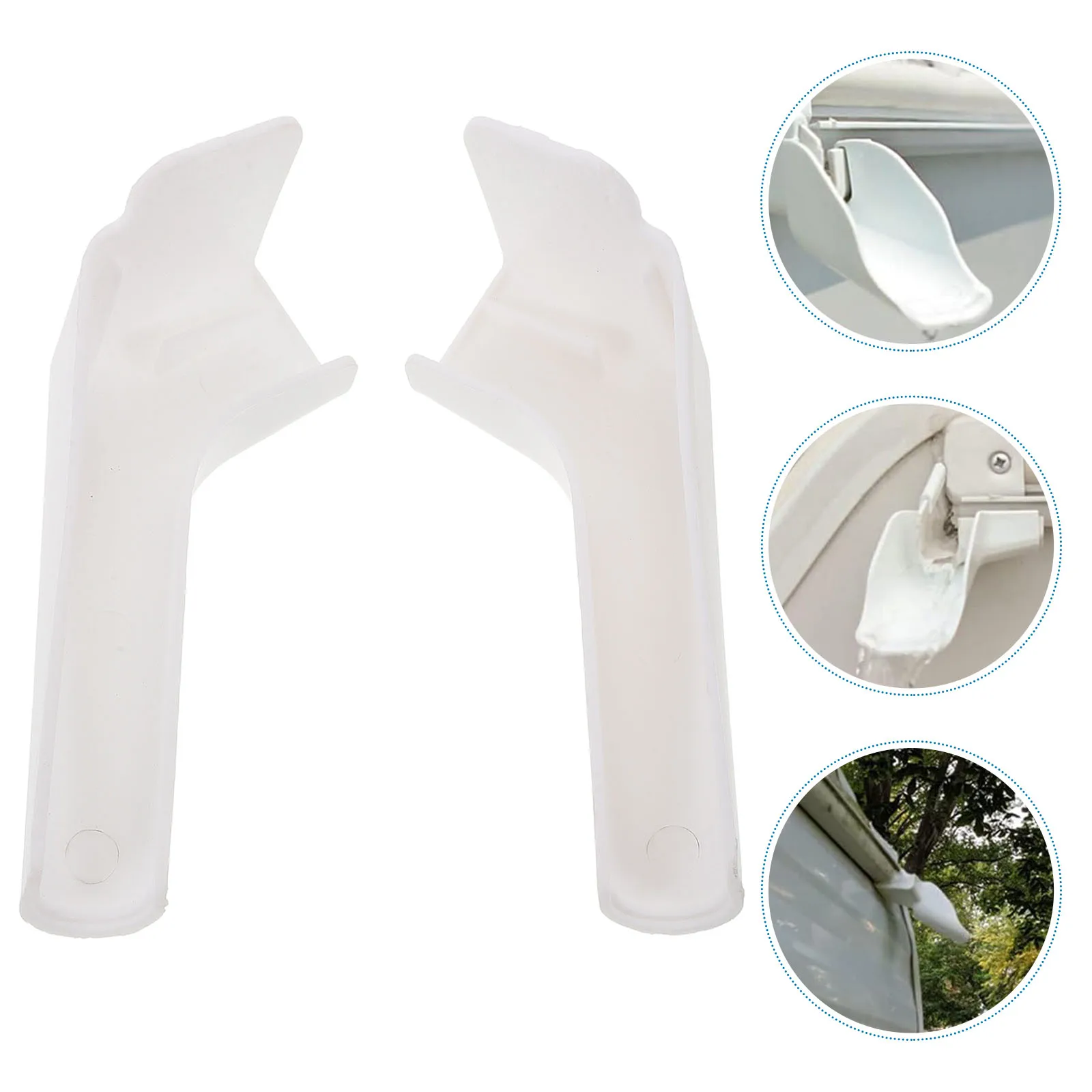 

4pcs Rain Spouts Durable Set Left Right Pieces Accumulation Elegant Practical Color Long Lasting Protection For Caravan Trailer