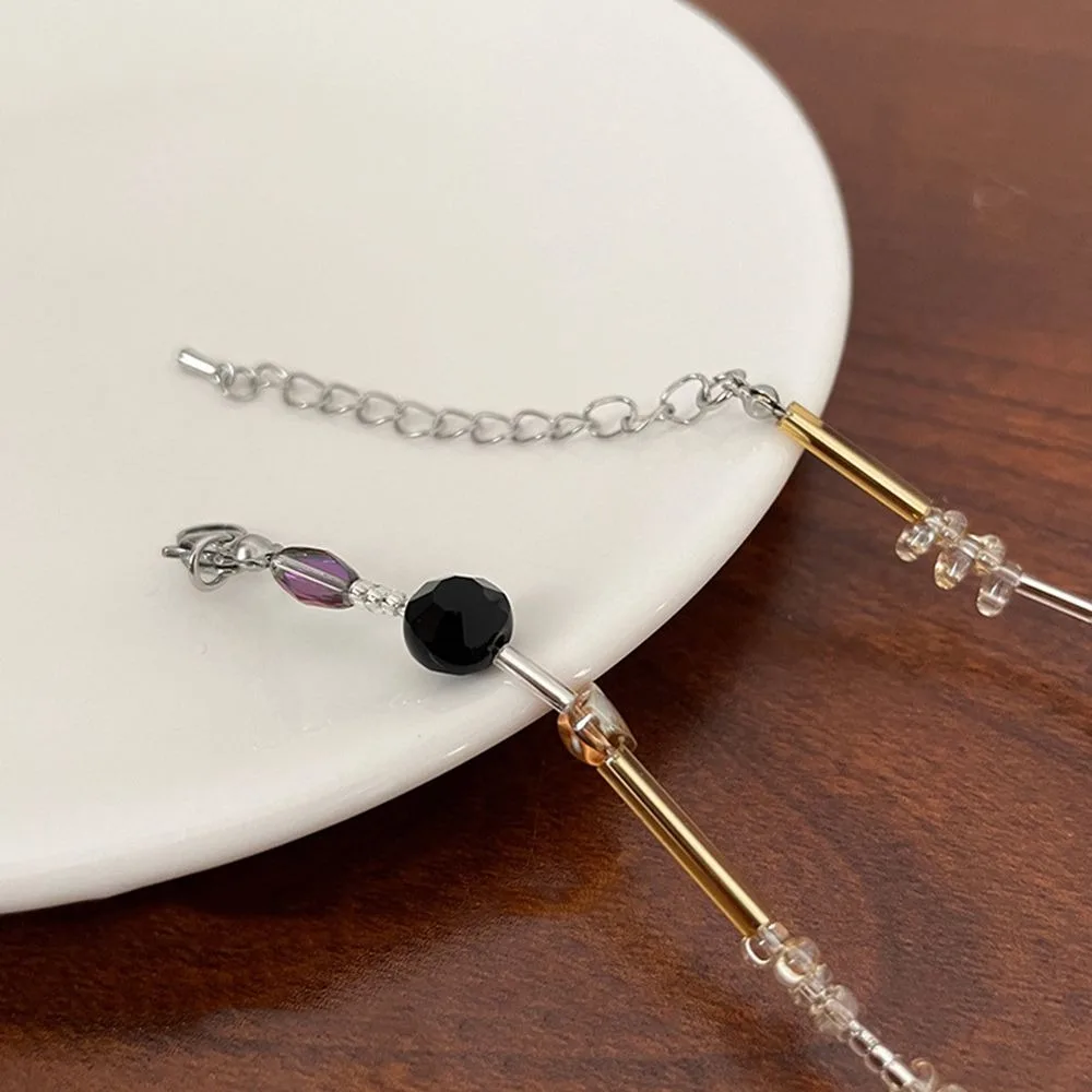 

Simple Cool Girl Female Collar Chain Bead Choker Flower Necklace Korean Style Necklace Women Clavicle Chain Fashion Jewelry