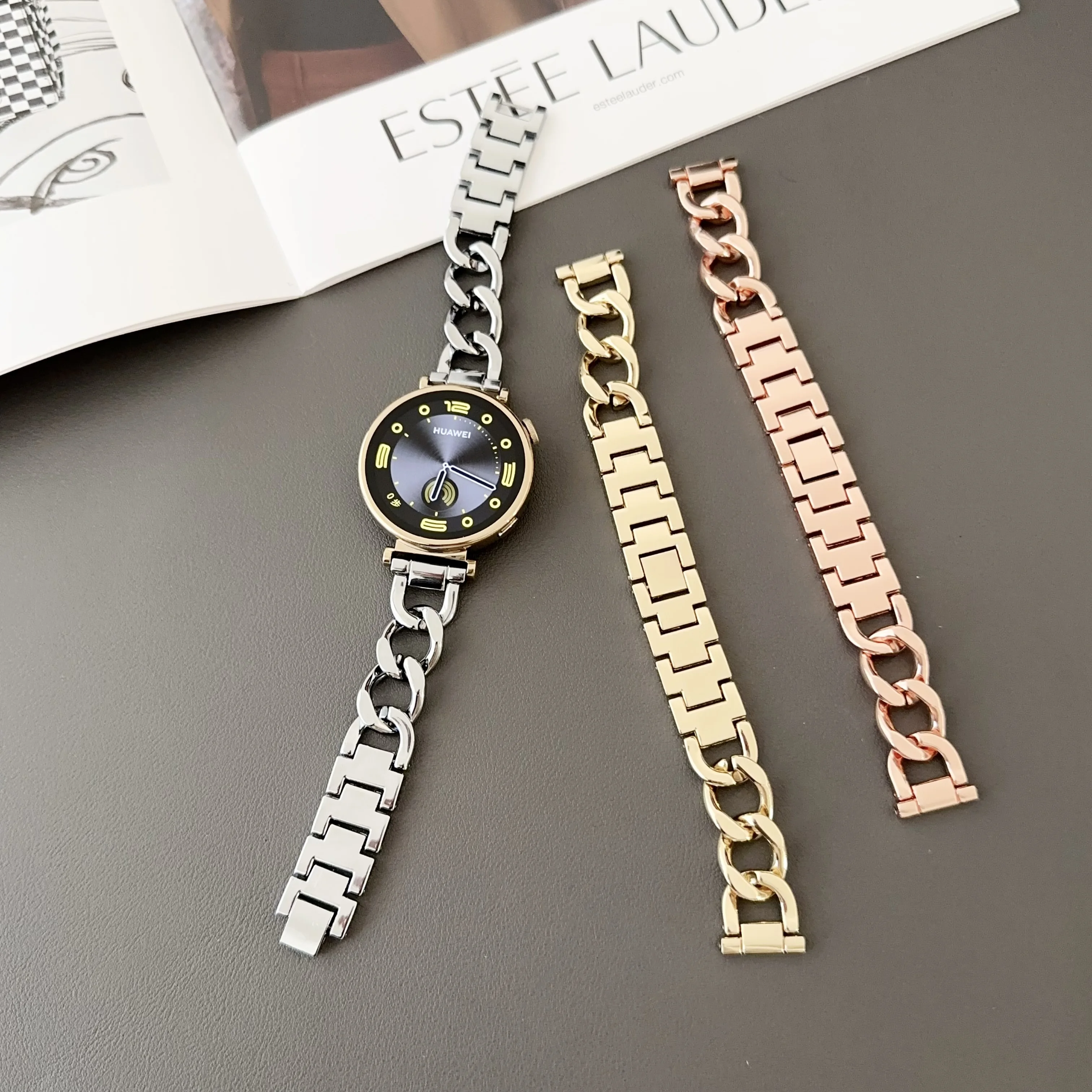 18mm 22mm 20mm Uhrenarmband für Samsung Galaxy Watch 7/6/5/4/3 S3 Active2 Huawei Watch GT 6 Pro GT5 GT4 GT3 2 Edelstahlarmband – Detail 2