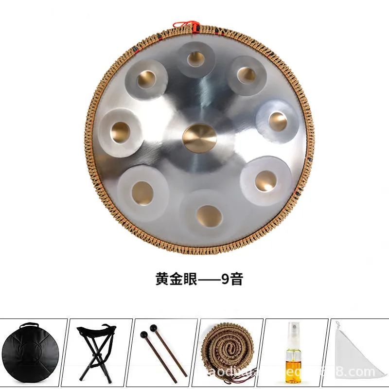 طبلة قرص يدوية مقاس 18 بوصة من Hooqu طبلة أثيري 440 هرتز طبلة لسان فولاذية أصلية طبل قرص يدوي مصنوعة يدويًا