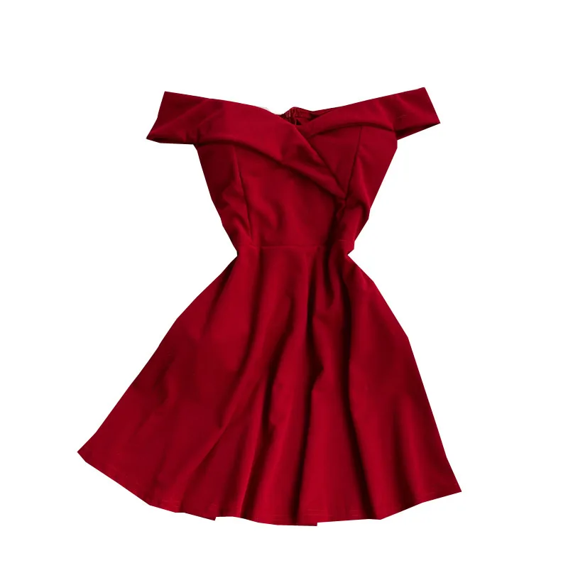 Estate sexy una-spalla A-Line Dr dimagrante ort gonna da donna a vita alta colore puro damigella d'onore Dr coreano Sle