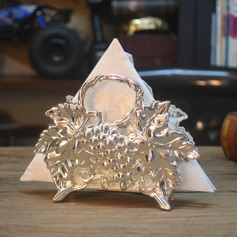 Grape Vine Zinc Alloy Standing Napkin Holder Silver Gold For Home Kitchen Dinner Tabletop Tissue Paper Decoration Metal
