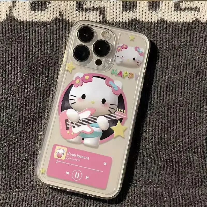 สไตล์อิน Sanrios การ์ตูนนางฟ้า Hello Kitty เหมาะสําหรับ Apple 16 Pro Max เคสมือถือเรียบง่ายป้องกันการตกและกันกระแทก