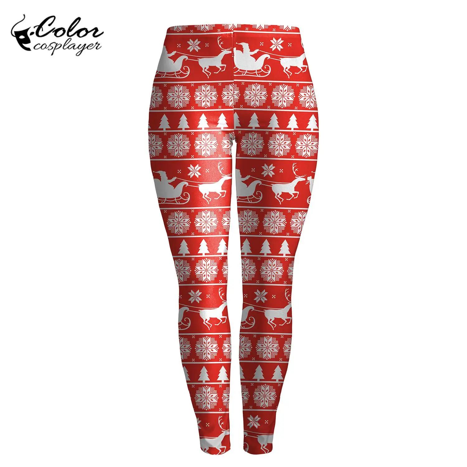 

High Waisted Legging Fashion Women's Leggings Christmas Printed Outdoor Sports Workout New Year Santa Claus Leggings Trousers