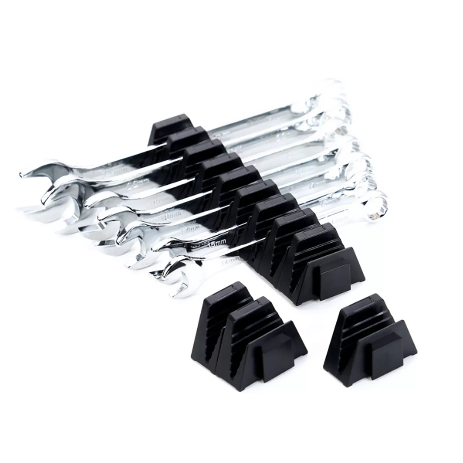 24PCS Wrench Holder Wrench Organizer Capacity Multifunctional Compact ABS Magnetic Modular Wrench Rack Holder