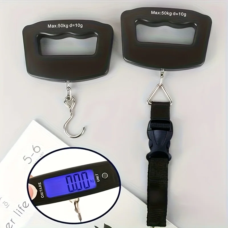 50kg /110lb Digital Luggage Portable Electronic Scale LCD Backlit  Handled Travel Baggage Bag Fish Weighting Hook Hanging Scales