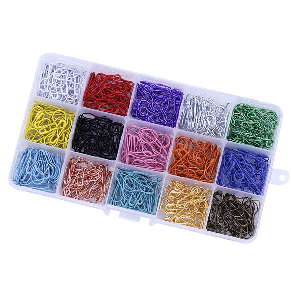 

600Pcs Safety Pins Iron Gourd Bulb Assorted Colors Practical for DIY Craft Clothing Stitch Markers Safety Pins