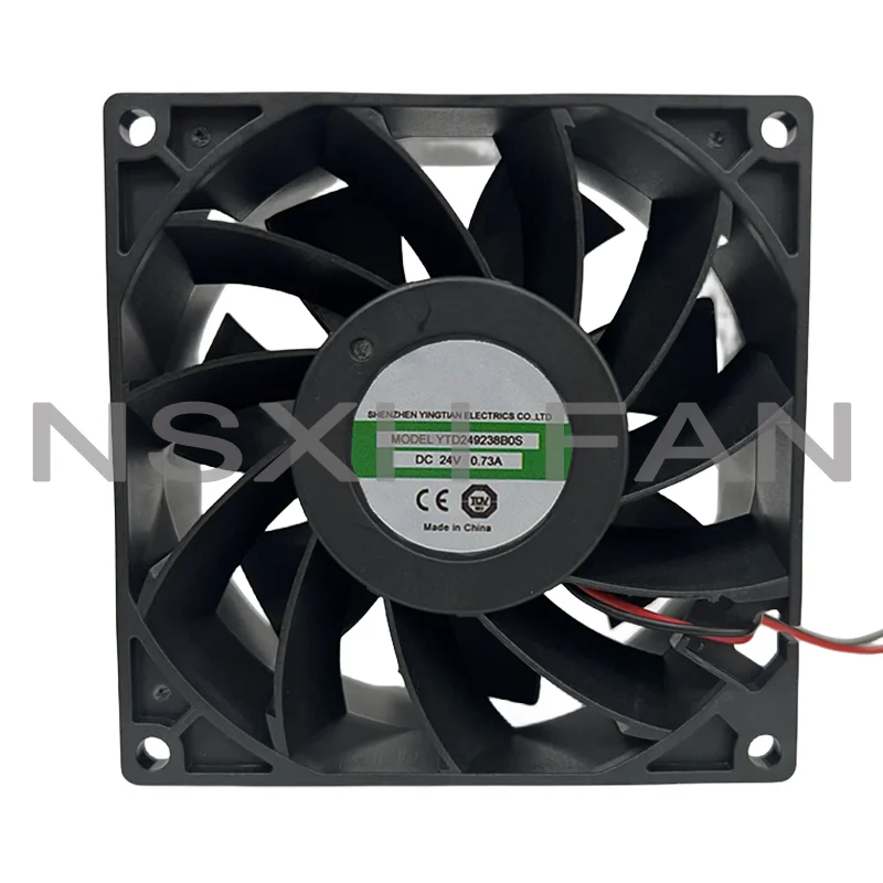 YTD249238B0S ventilador de refrigeración de servidor de 2 cables, 12V, 0.73A, 90x90x38mm