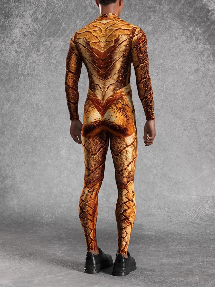 Halloween Goldener Cosplay-Paar-Jumpsuit, Tier-Schuppen-Bodysuit, Gothic-Morphsuits, Feiertags-Sexy-Party-Zentai-Anzug, Rave-Catsuits – Detail 8