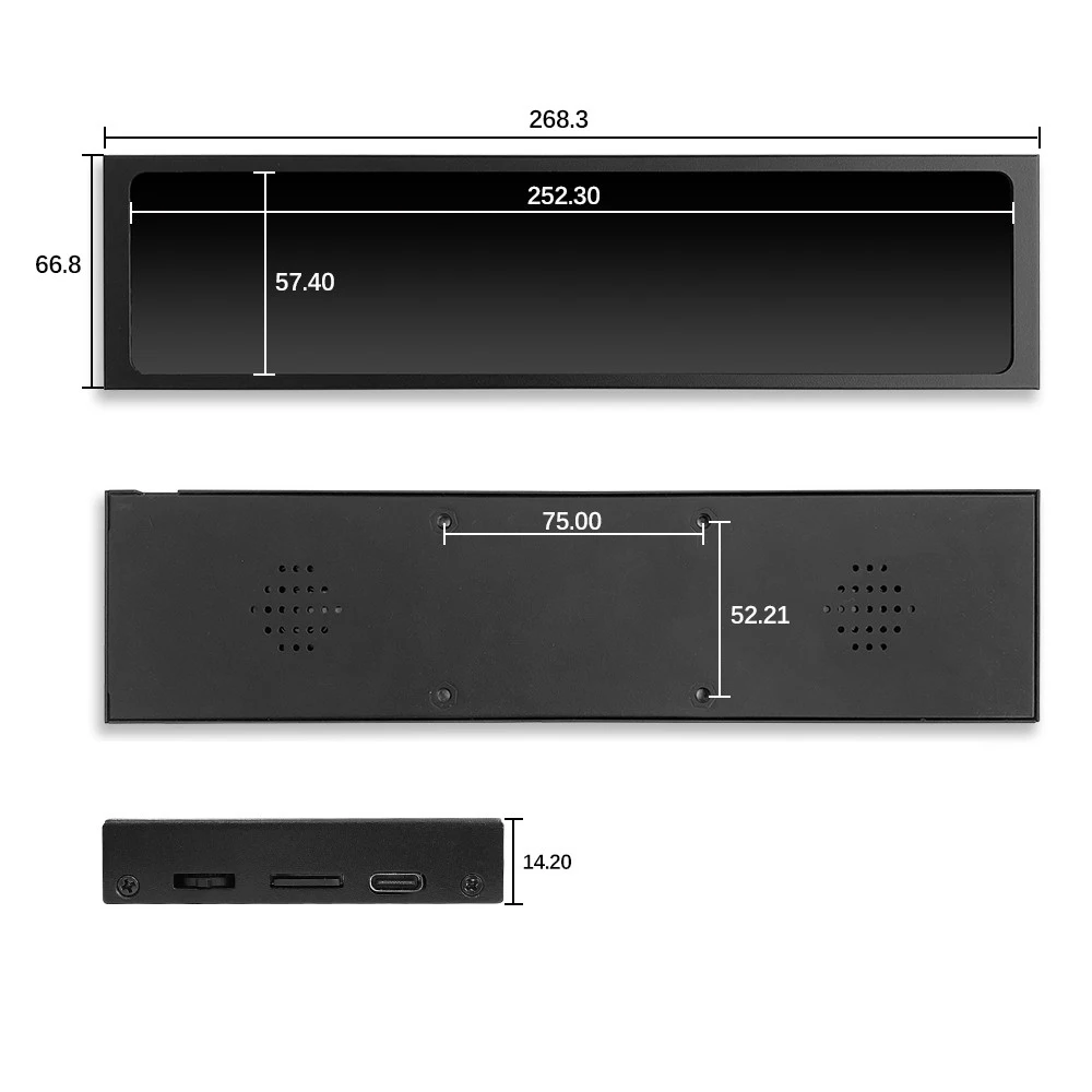 Modul Tampilan LCD TFT 11.26 Inci 440*1920 HD 170 Derajat Layar Sudut Pandang Penuh Pemutar Video USB Tipe C