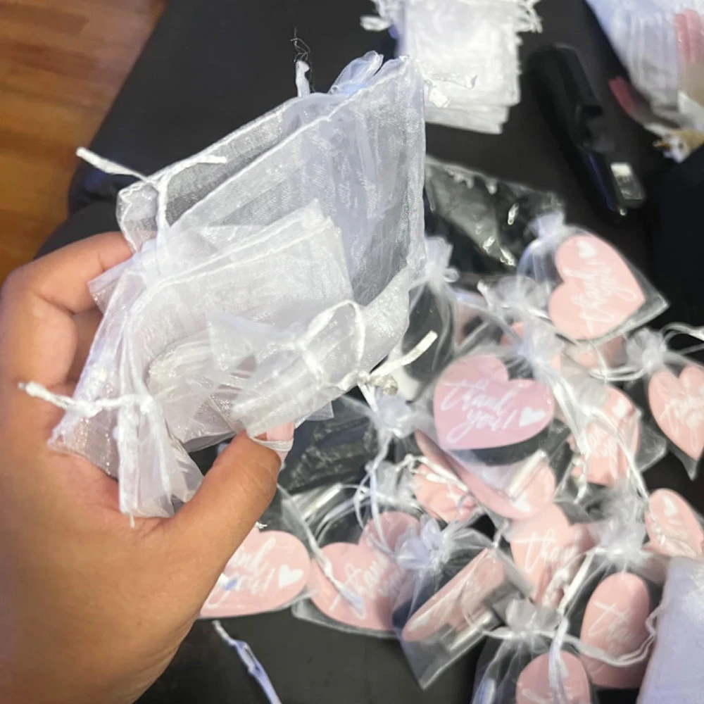 20/50 قطعة أكياس الأورجانزا الخضراء الزيتون الأبيض مجوهرات حقائب للهدايا الرباط أكياس الحلوى عيد الميلاد حفل زفاف التعبئة والتغليف حقيبة صغيرة #4