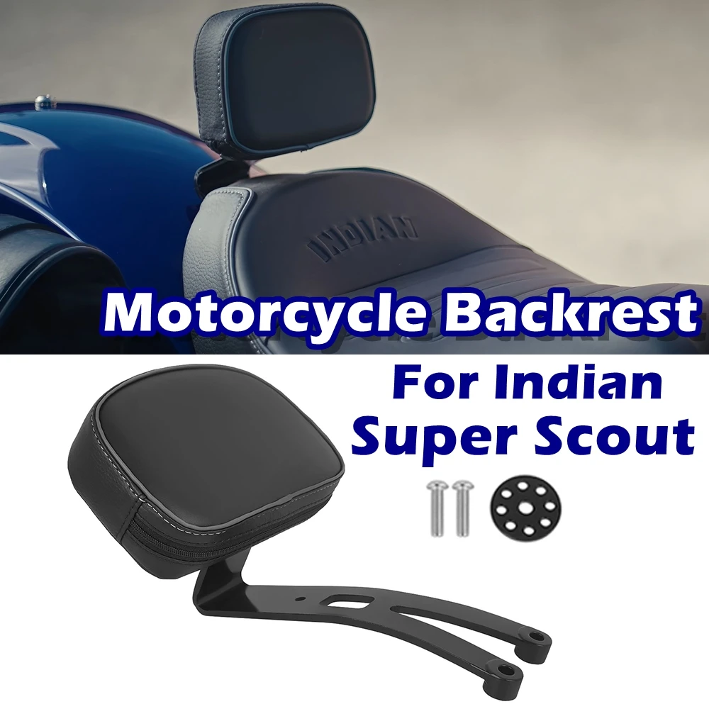 

For Indian Super Scout 2025 Scout Sixty Bobber Motorcycle Backrest Rider Solo Seat Sissy Bar Driver Back Cushion Pad Accessories