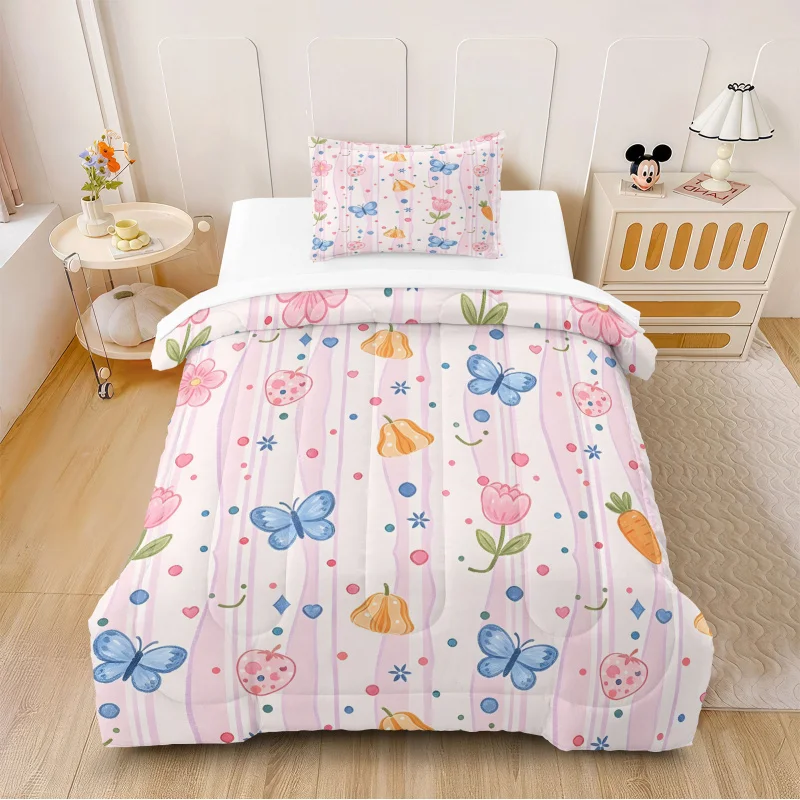 parure-de-lit-imprimee-papillon-et-fruits-de-dessin-anime-ensemble-couette-et-taies-d'oreiller-impression-hd-pour-chambre-de-jeunes-filles-et-adolescentes