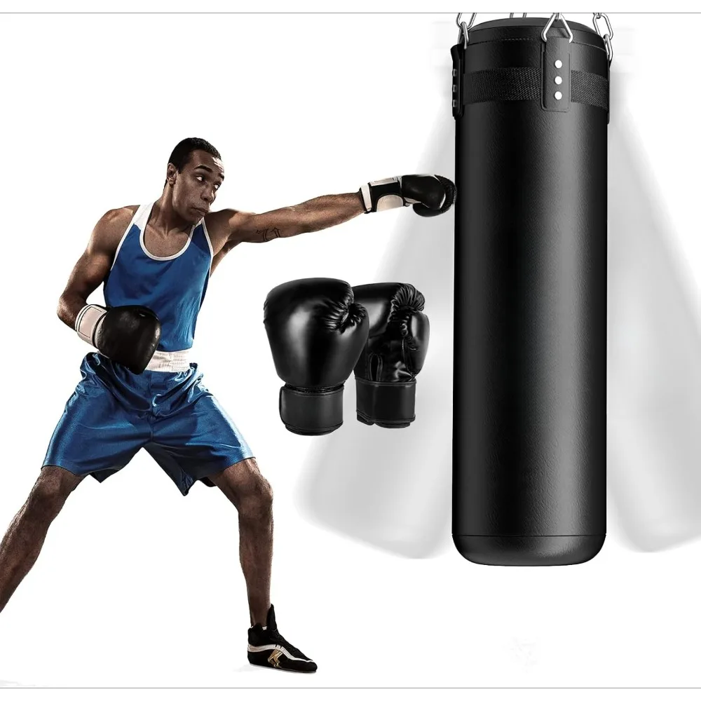 Sandbag, suit taekwondo heavy, training with chain Muay Thai martial arts